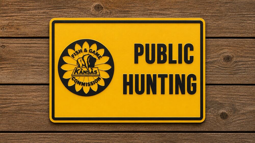 Kansas Public Hunting Sign Fish & Game Commission Hunt Game Outdoors